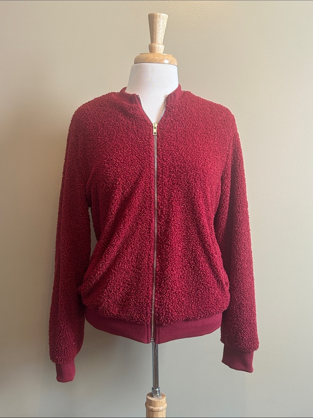 NWT MIROL Red Teddy Jacket Size Small